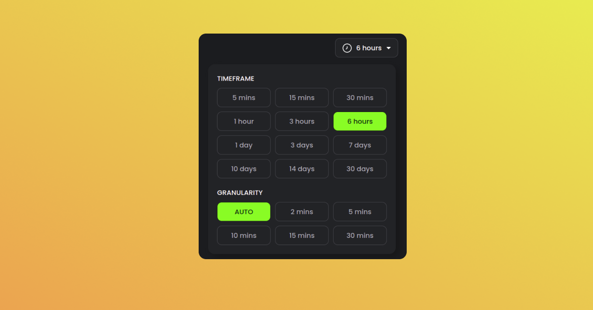 Baselime console granularity selector