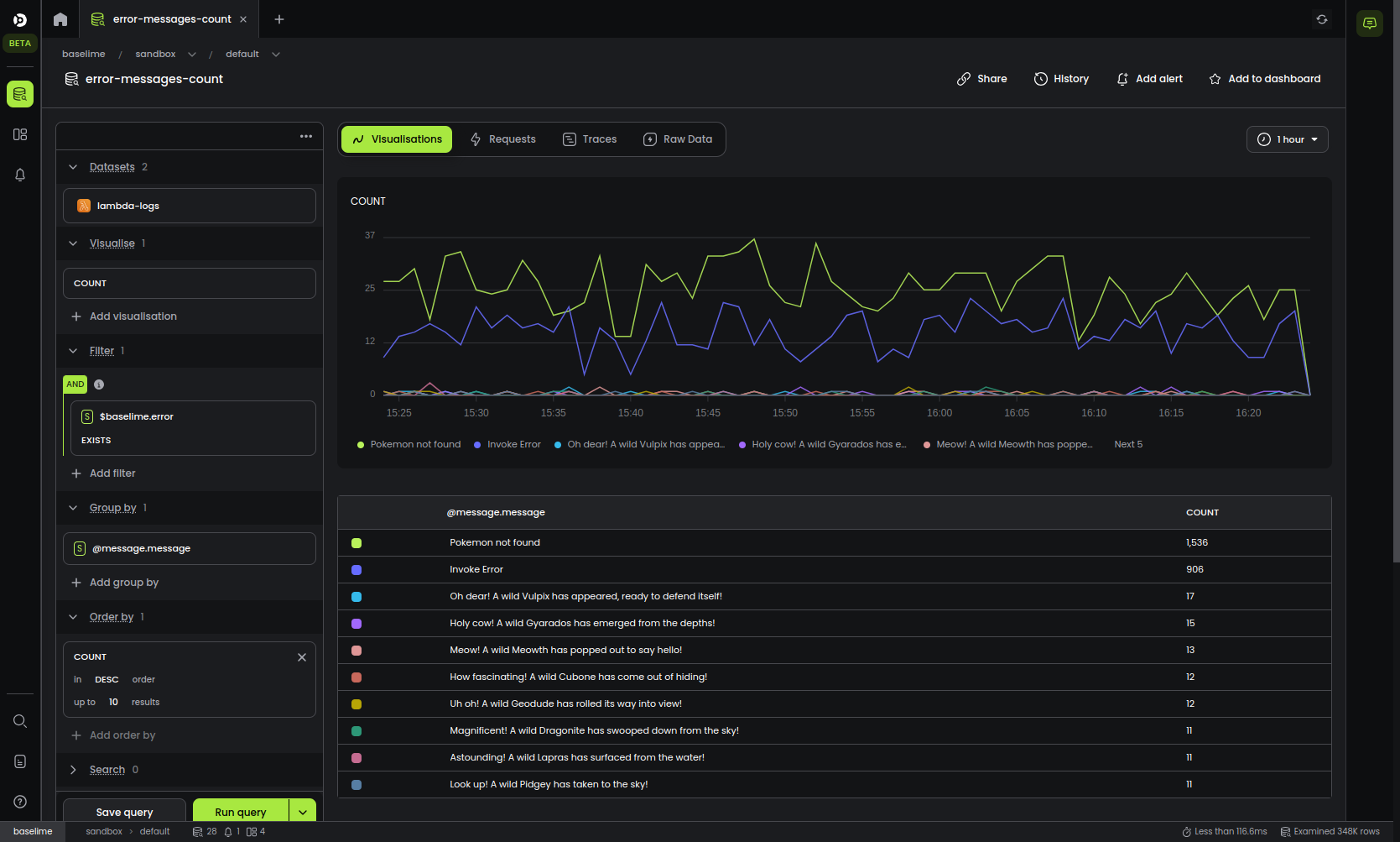 Baselime query builder